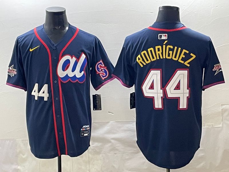 Men 2025 Seattle Mariners 44 Rodriguez dark Blue All star Nike MLB Jersey style 04